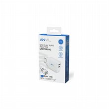 מטען קיר 12W עם 2 כניסות USB ראש טעינה בלבד ANVIL מטען קיר 12W עם 2 כניסות USB ראש טעינה בלבד ANVIL