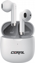 אוזניות אלחוטיות CORAL Twins T2 TWS עם סאונד איכותי ביותר בצבע לבן אוזניות אלחוטיות CORAL Twins T2 TWS עם סאונד איכותי ביותר בצבע לבן