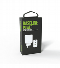 ראש מטען ביתי 65W BASELINE POWER לבן ראש מטען ביתי 65W BASELINE POWER לבן