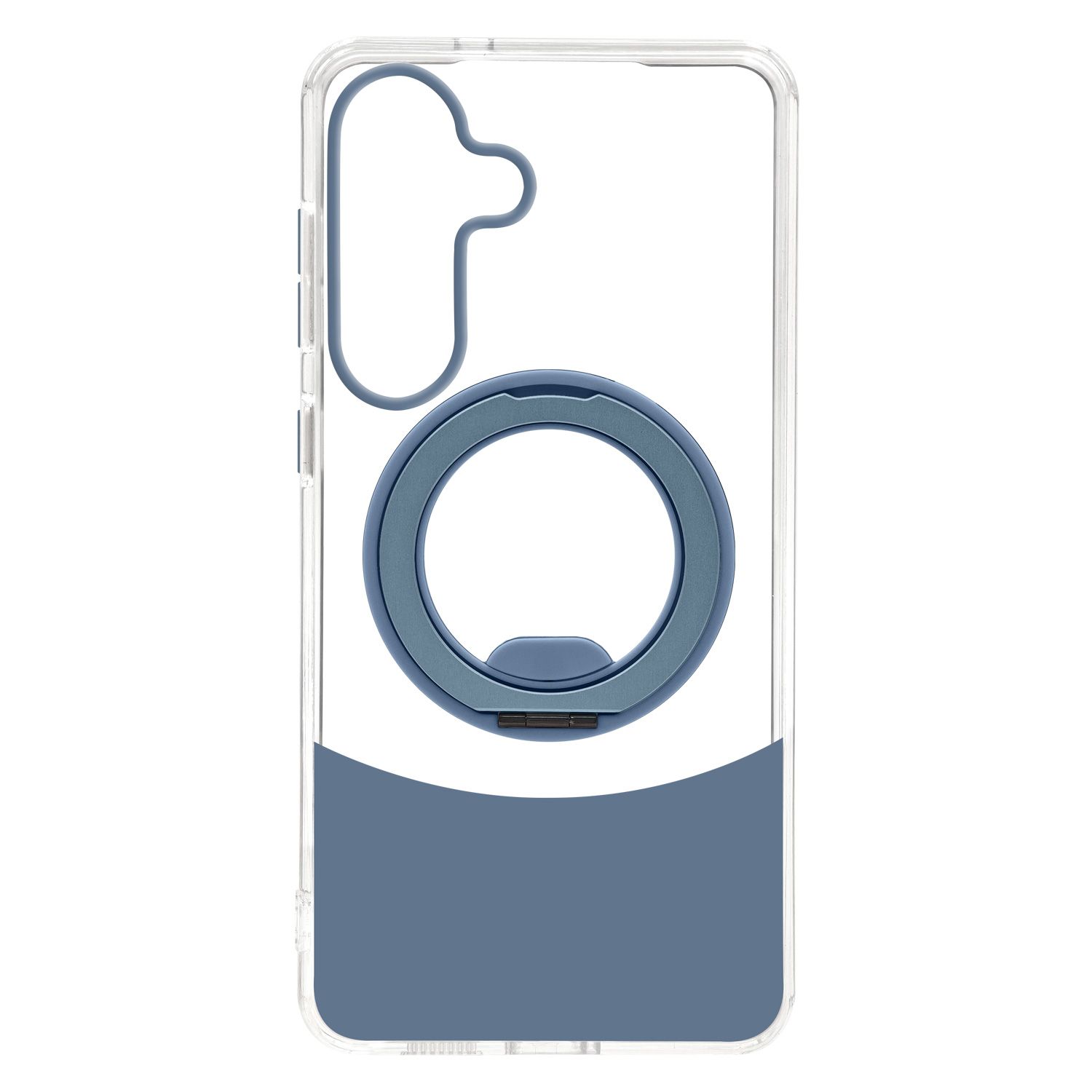 כיסוי Velox MagRing New לגלקסי S26 שקוף כחול – מבט אחורי עם טבעת MagSafe
