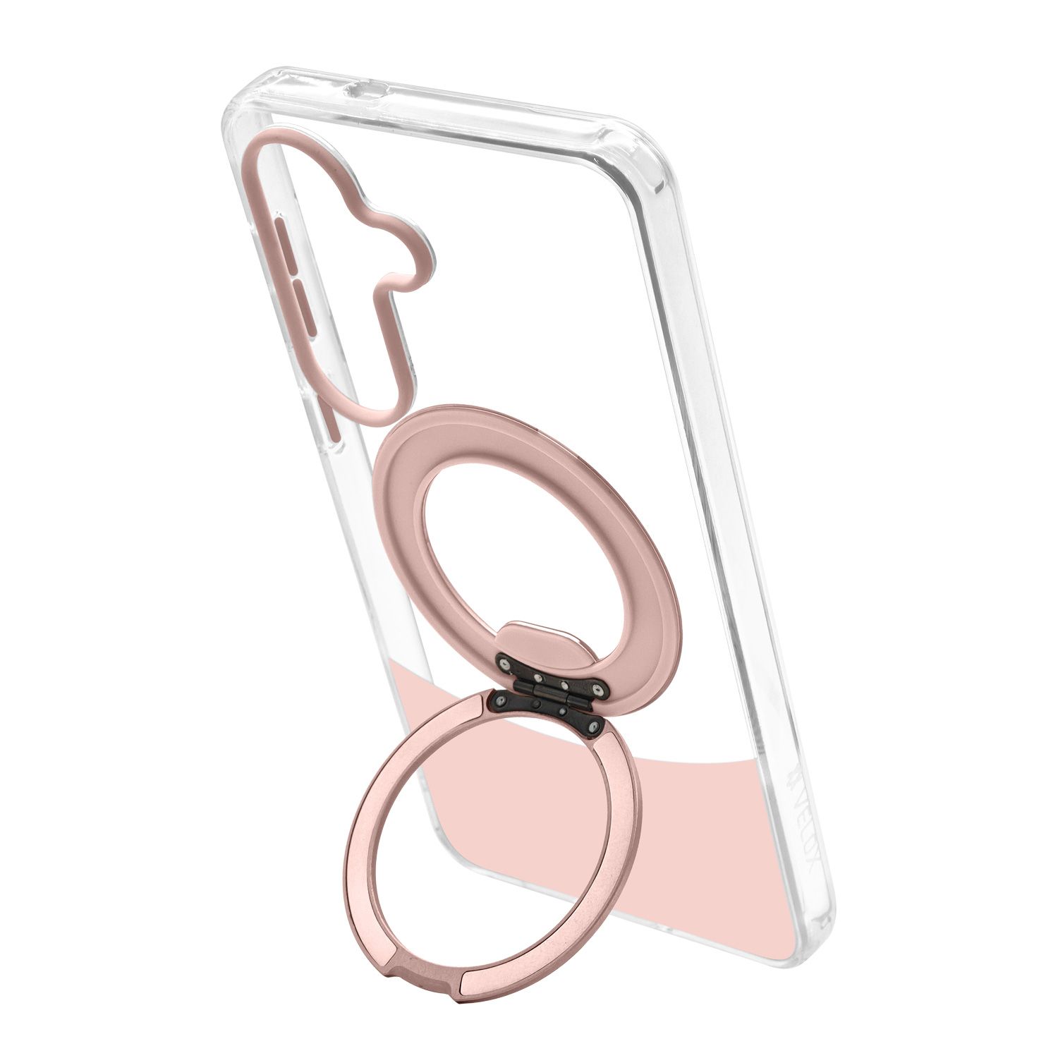 טבעת MagSafe מסתובבת נפתחת למעמד – כיסוי Velox MagRing New לגלקסי S26 בגוון ורוד