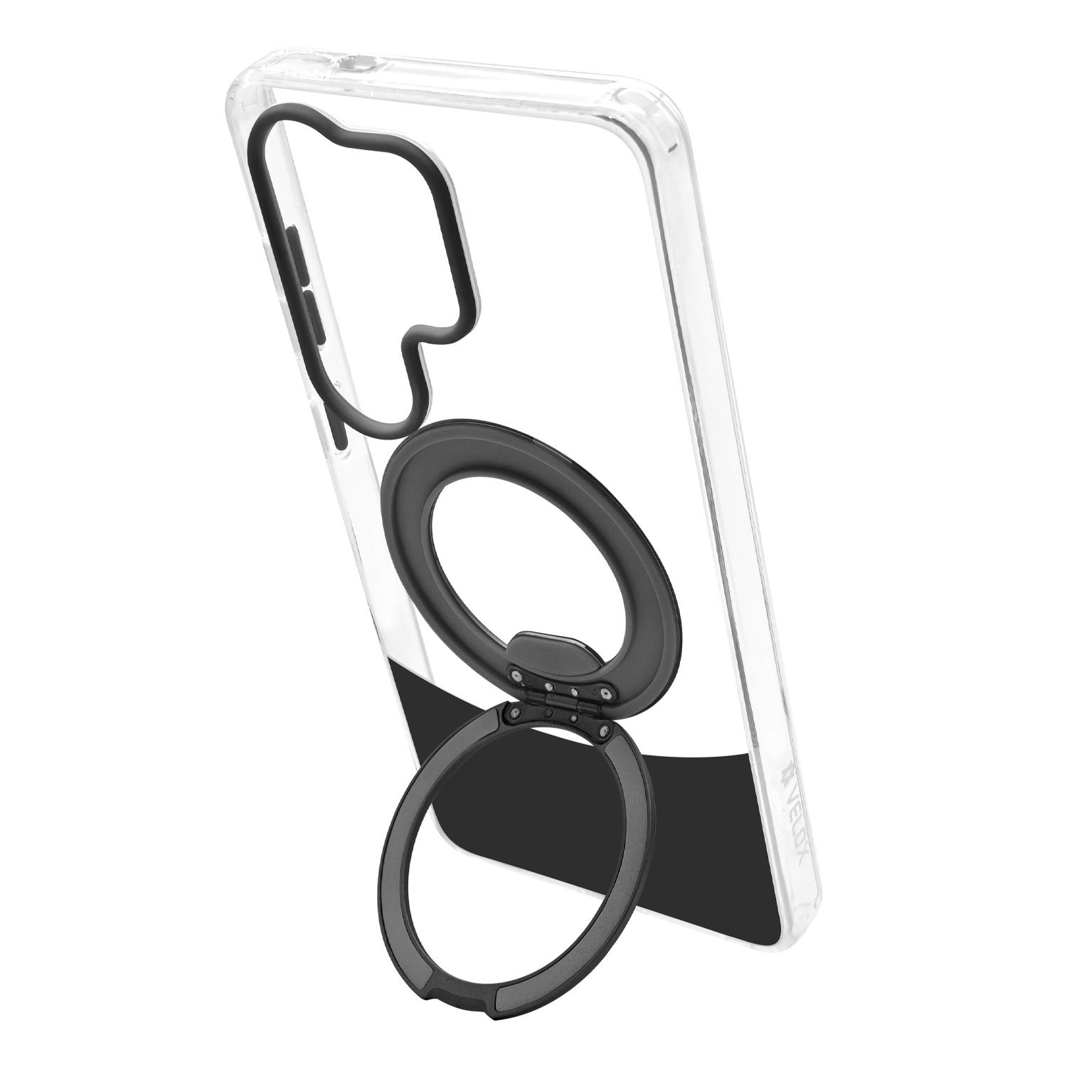 טבעת MagSafe מסתובבת נפתחת למעמד – כיסוי Velox MagRing New לגלקסי S26 אולטרה בגוון שחור