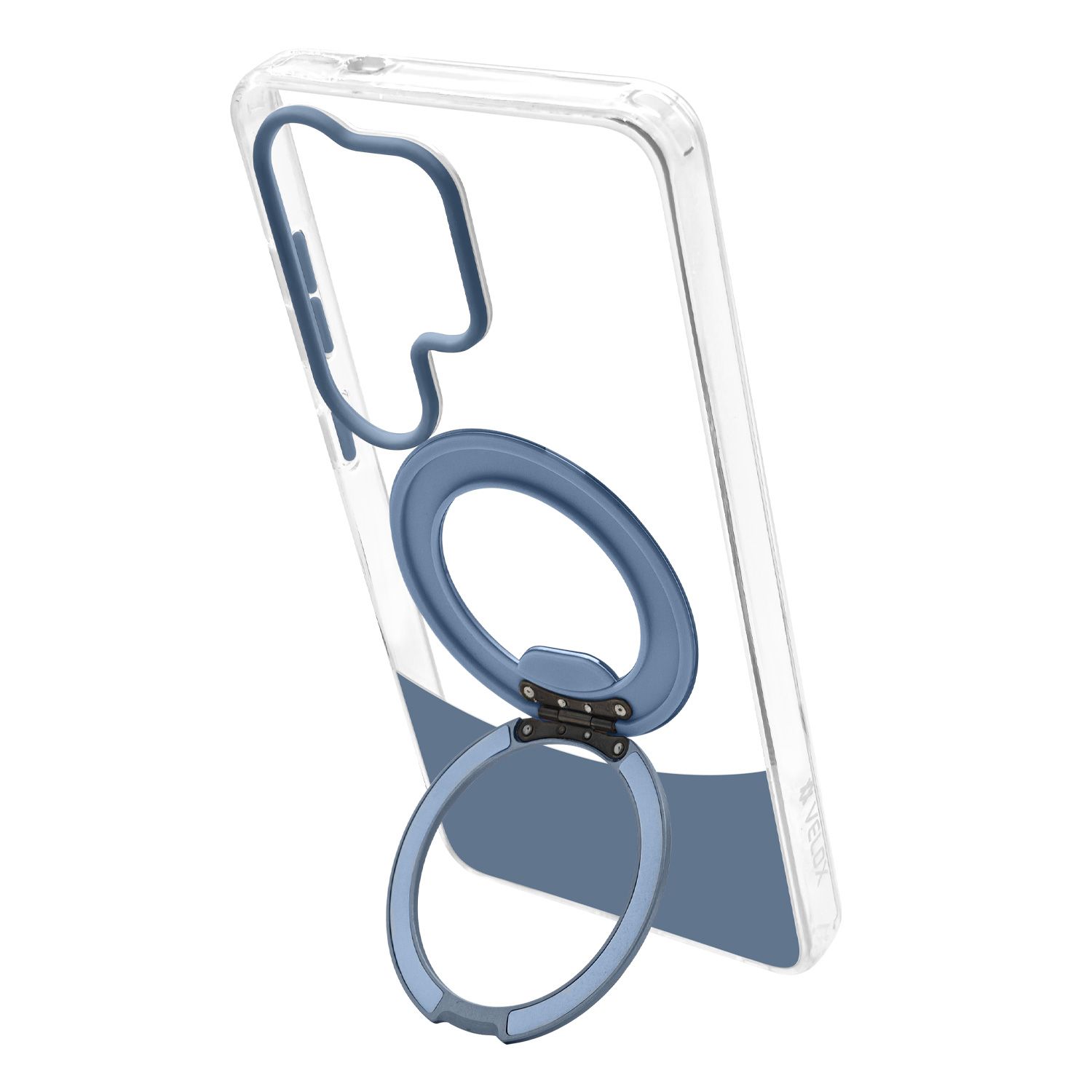 טבעת MagSafe מסתובבת נפתחת למעמד – כיסוי Velox MagRing New לגלקסי S26 אולטרה בגוון כחול