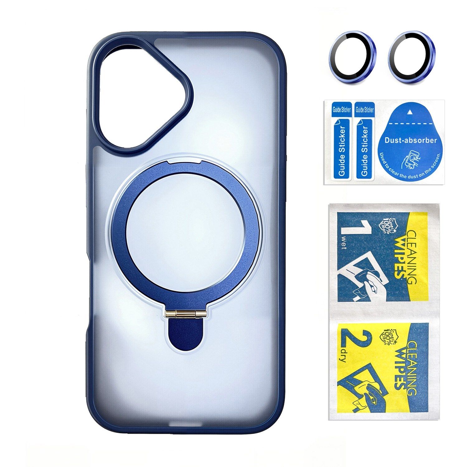 כיסוי Velox MagRing לאייפון 16 בצבע כחול מט – מבט נוסף
